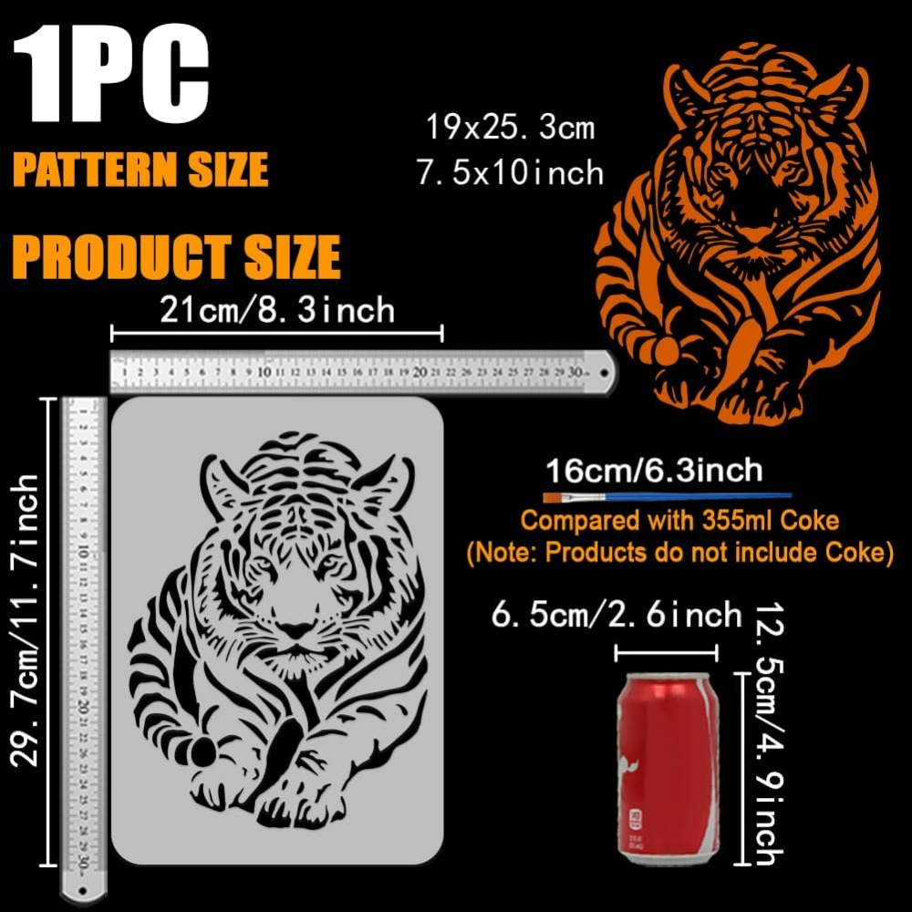 Stensil Harimau dengan Kuas Ca - Photography Technique ulasan dan harga