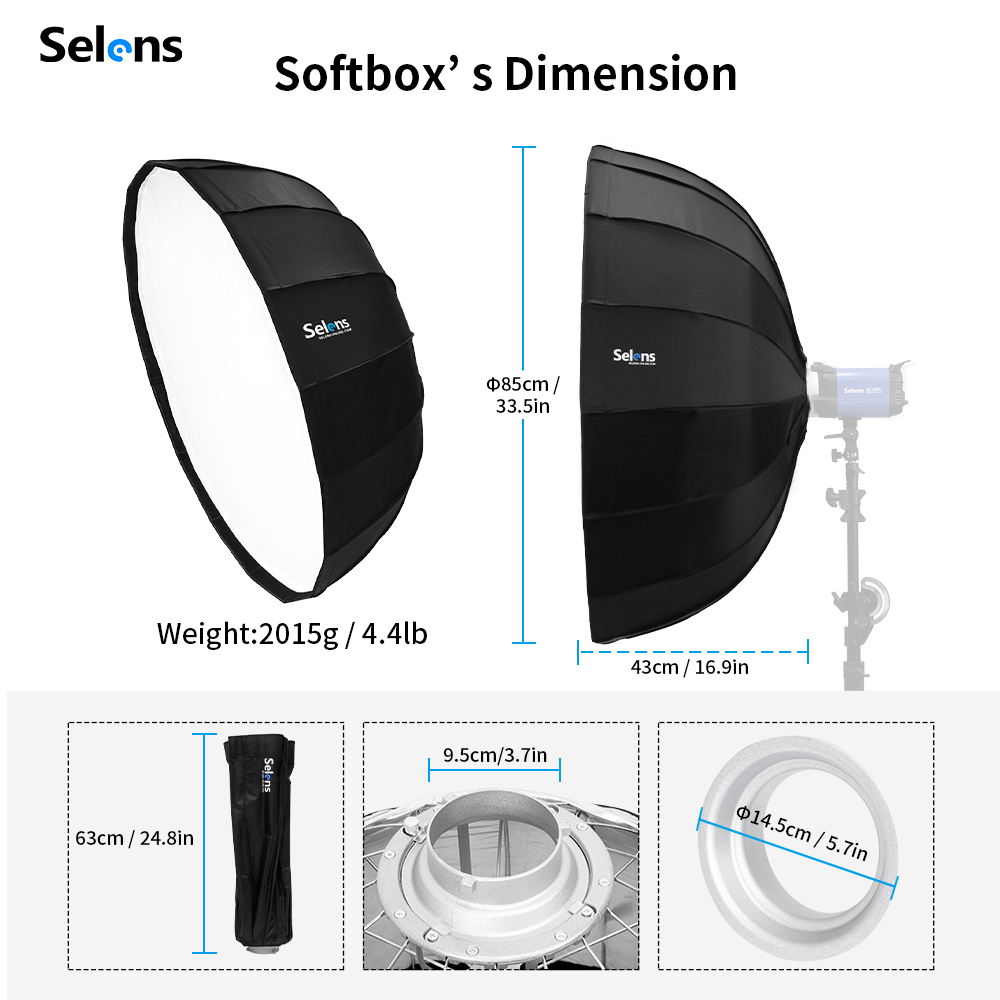 Selens 85Cm Payung Radar Softb - Photography Umbrella Lights ulasan dan harga